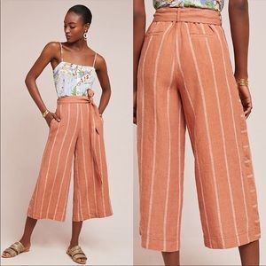 Anthropologie Wide Leg Linen Pant